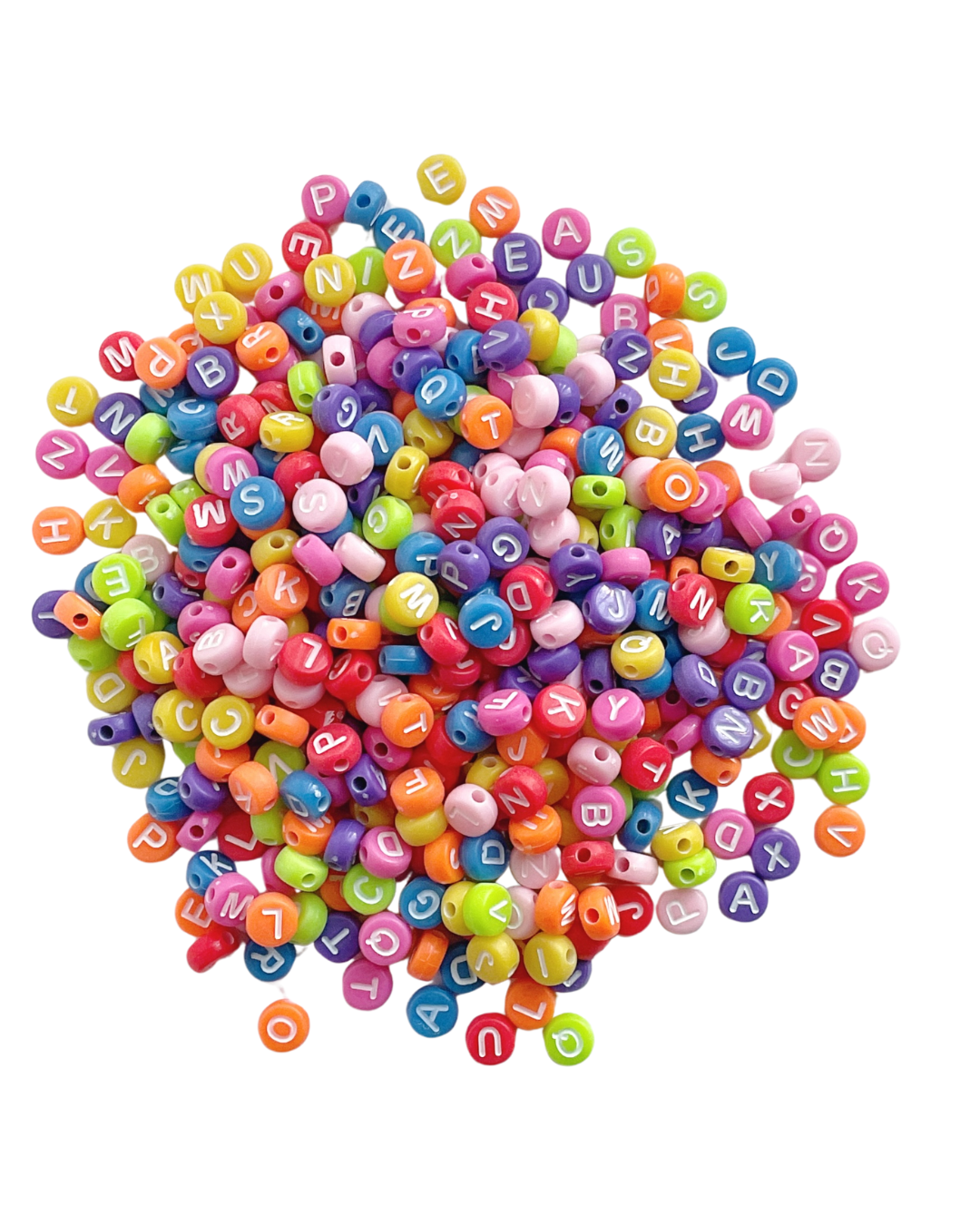 400 Cuentas de Acrílico de Colores con Letras Blancas Para Pulseras y Bisutería 🔤🌈✨