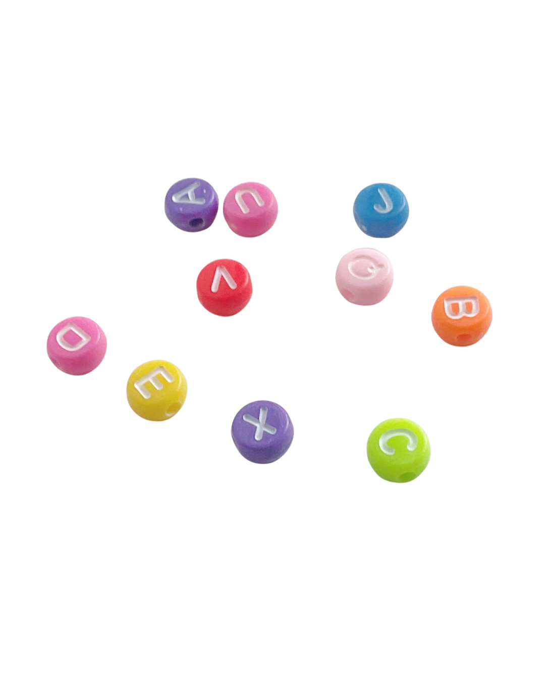 400 Cuentas de Acrílico de Colores con Letras Blancas Para Pulseras y Bisutería 🔤🌈✨