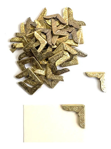 50 Esquineros de Metal Dorado (1mm) para Álbumes y Libros ✨📘