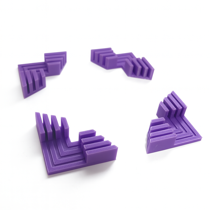 Esquineros Estabilizadores para Cartonaje (Set de 4) – 1.5mm / 2mm / 3mm 📦📐✨ MORADO🟣