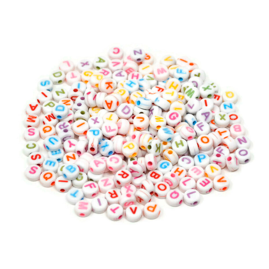 400 Cuentas de Acrílico con Letras de Colores Para Pulseras, Bisutería y Manualidades 🔤🏷️🎨