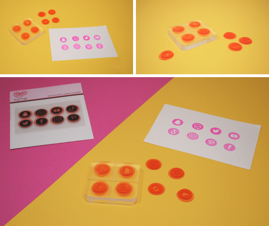 Planilla Sellos de Polímero Scrapbook "Redes Sociales MINI" Español