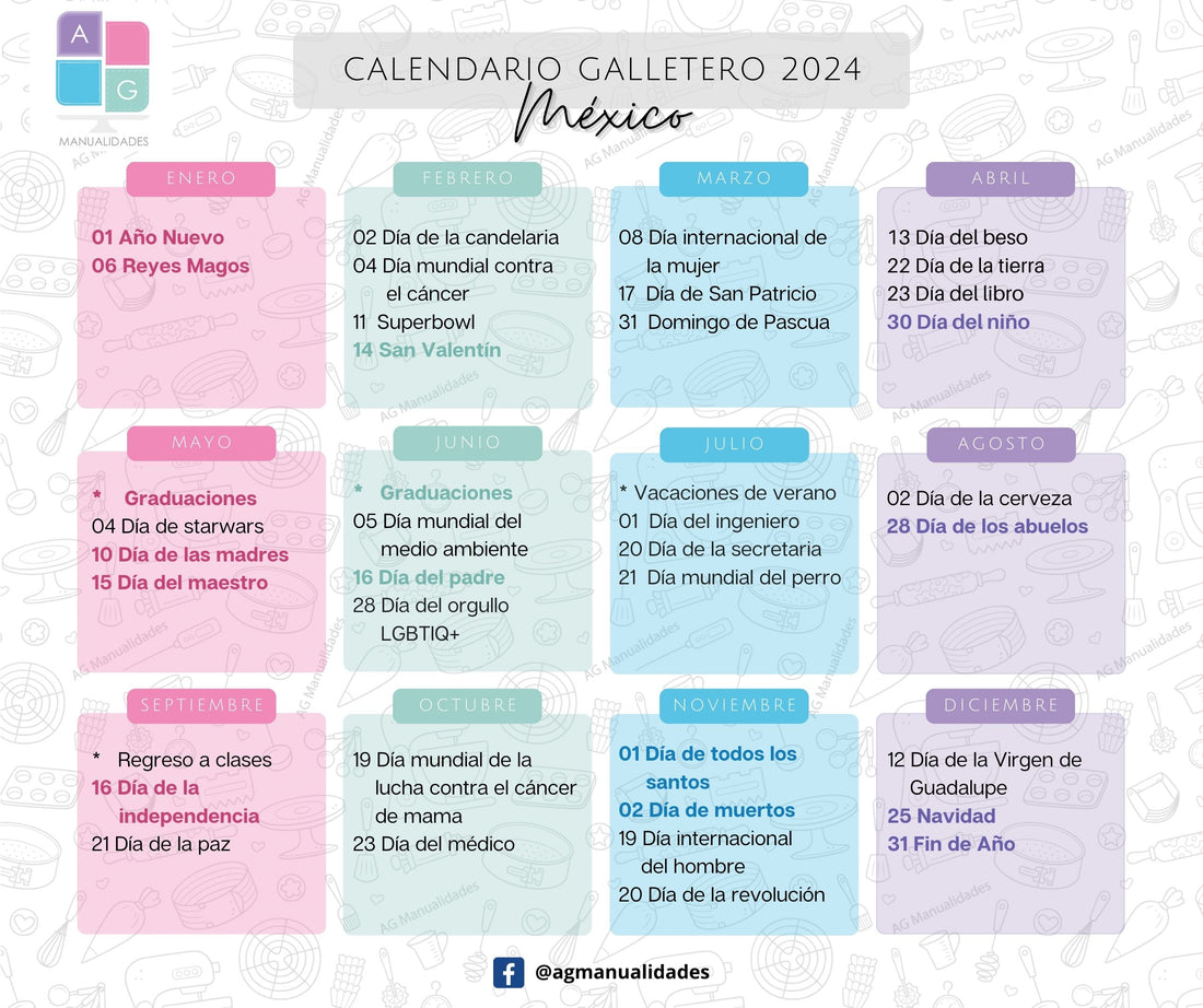 Calendario Galletero México 2024