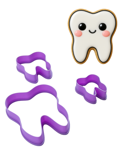 Juego de Cortadores de Galletas "Muelitas" Dientes – Set de 3 Tamaños para Repostería 🍪🦷✨