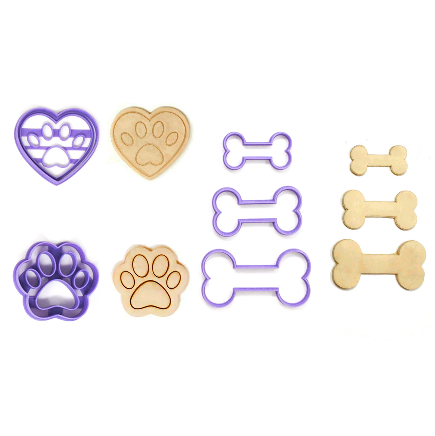 Kit Cortadores de Galletas "Huesitos & Huellitas" 🐾🍪💜 Premios