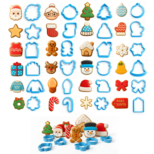 Set 24 Cortadores Galletas Calendario Adviento Navidad Mini 4 cm 🎄🍪✨🎁