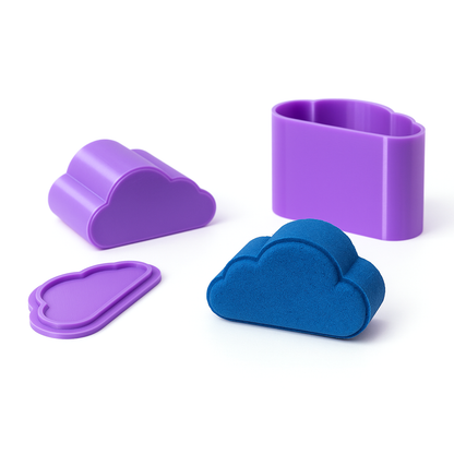 Molde tipo prensa 3 piezas Nube para shampoo sólido o bath bombs 🧼💜☁️