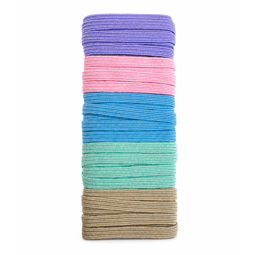Set Elástico Plano 6mm – Mix Pastel para Agendas, Libretas y Costura 🧵✂️