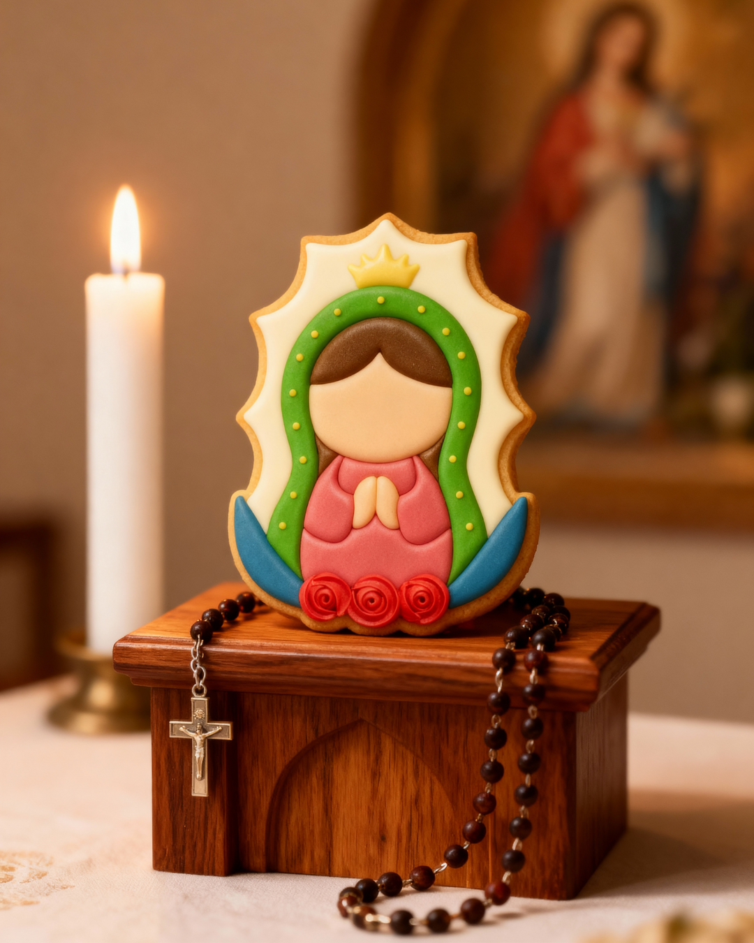 Cortador de Galletas "Virgencita" con Plantilla Navidad Repostería 🎄🍪✨