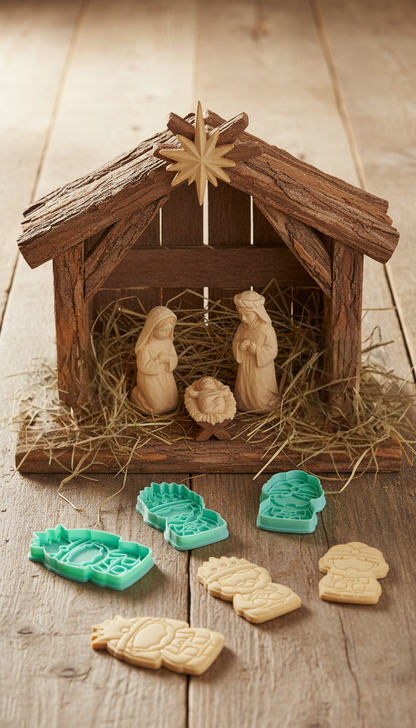 Cortadores De Galletas "Reyes Magos" Con Plantilla Navidad