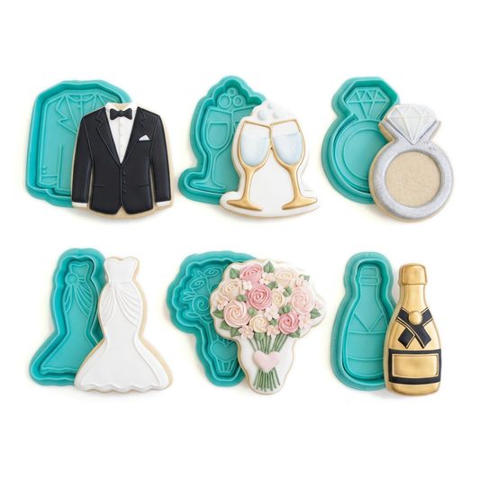 Set de Cortadores de Galletas con Marcador para Boda 💍🥂👰