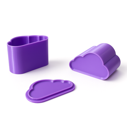 Molde tipo prensa 3 piezas Nube para shampoo sólido o bath bombs 🧼💜☁️