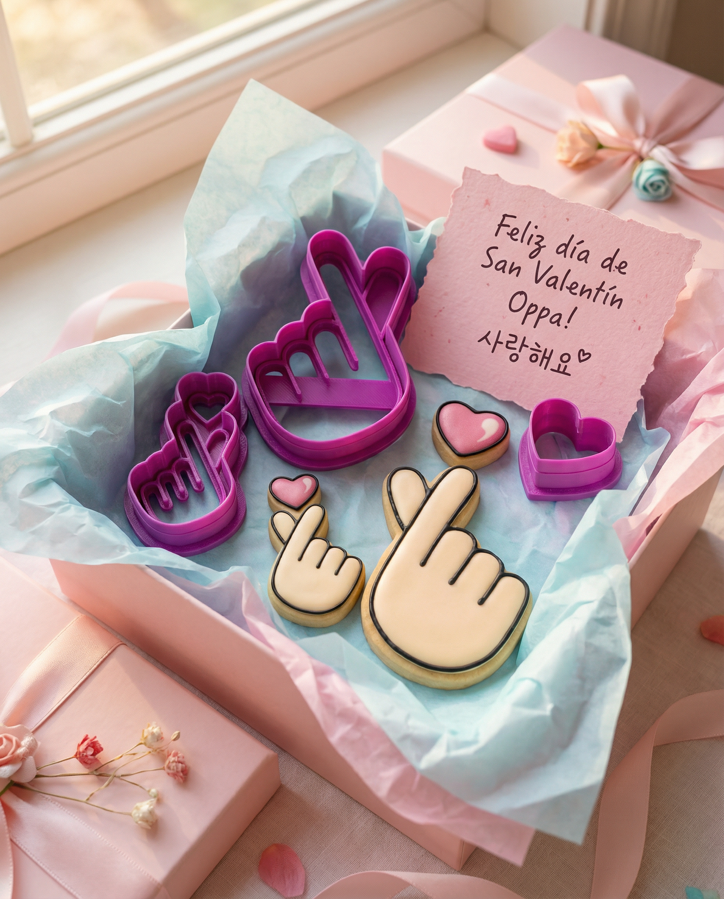 Cortadores de galletas "Corazón Coreano" Finger Heart