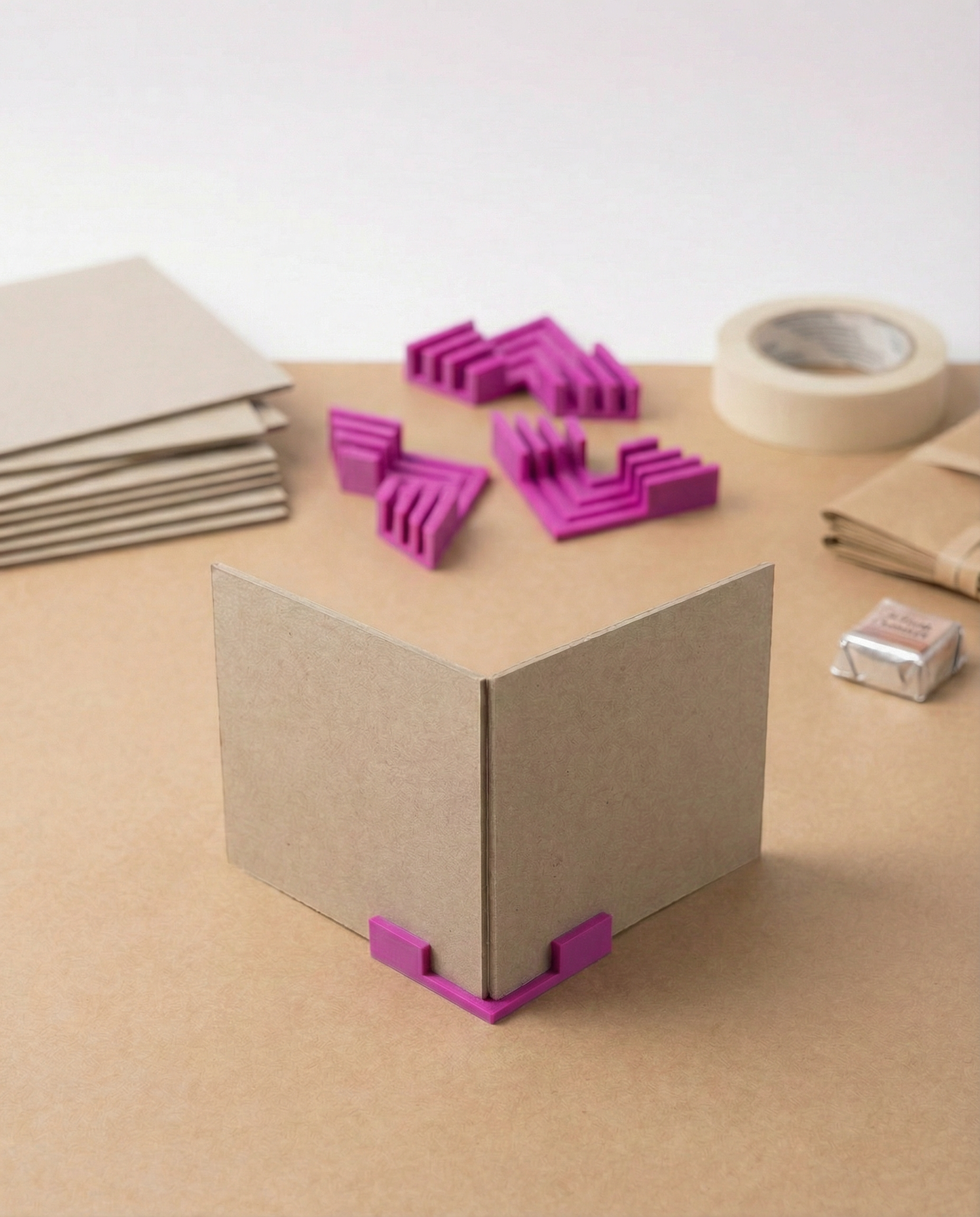 Esquineros Estabilizadores para Cartonaje (Set de 4) – 1.5mm / 2mm / 3mm 📦📐✨ MAGENTA💕
