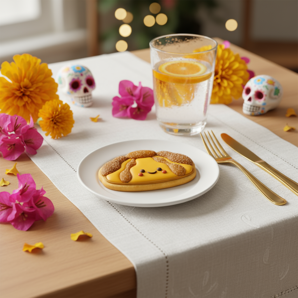 Cortador de galletas "Pan de Muerto Kawaii" con plantilla
