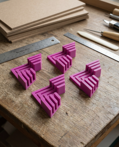 Esquineros Estabilizadores para Cartonaje (Set de 4) – 1.5mm / 2mm / 3mm 📦📐✨ MAGENTA💕