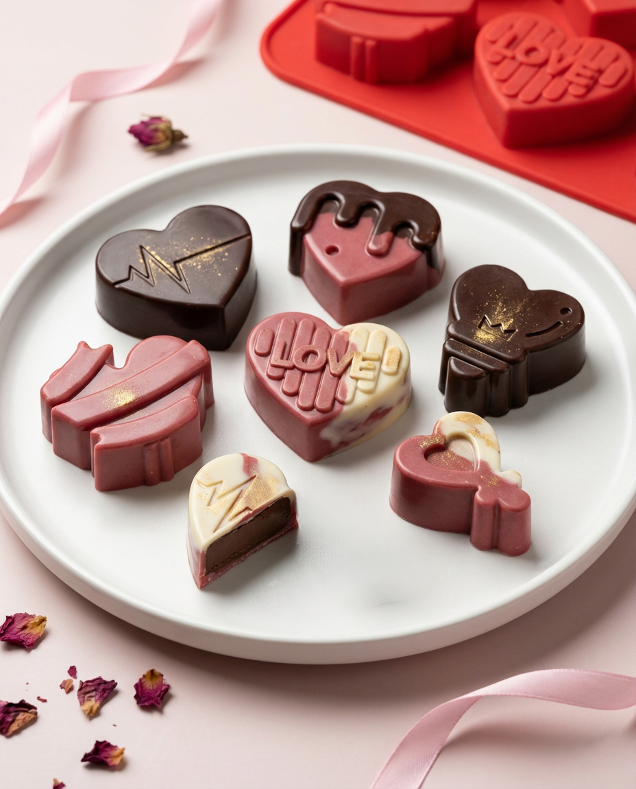 Molde de silicona para repostería, velas y jabones - Corazones San Valentín 🧁❤️🧼