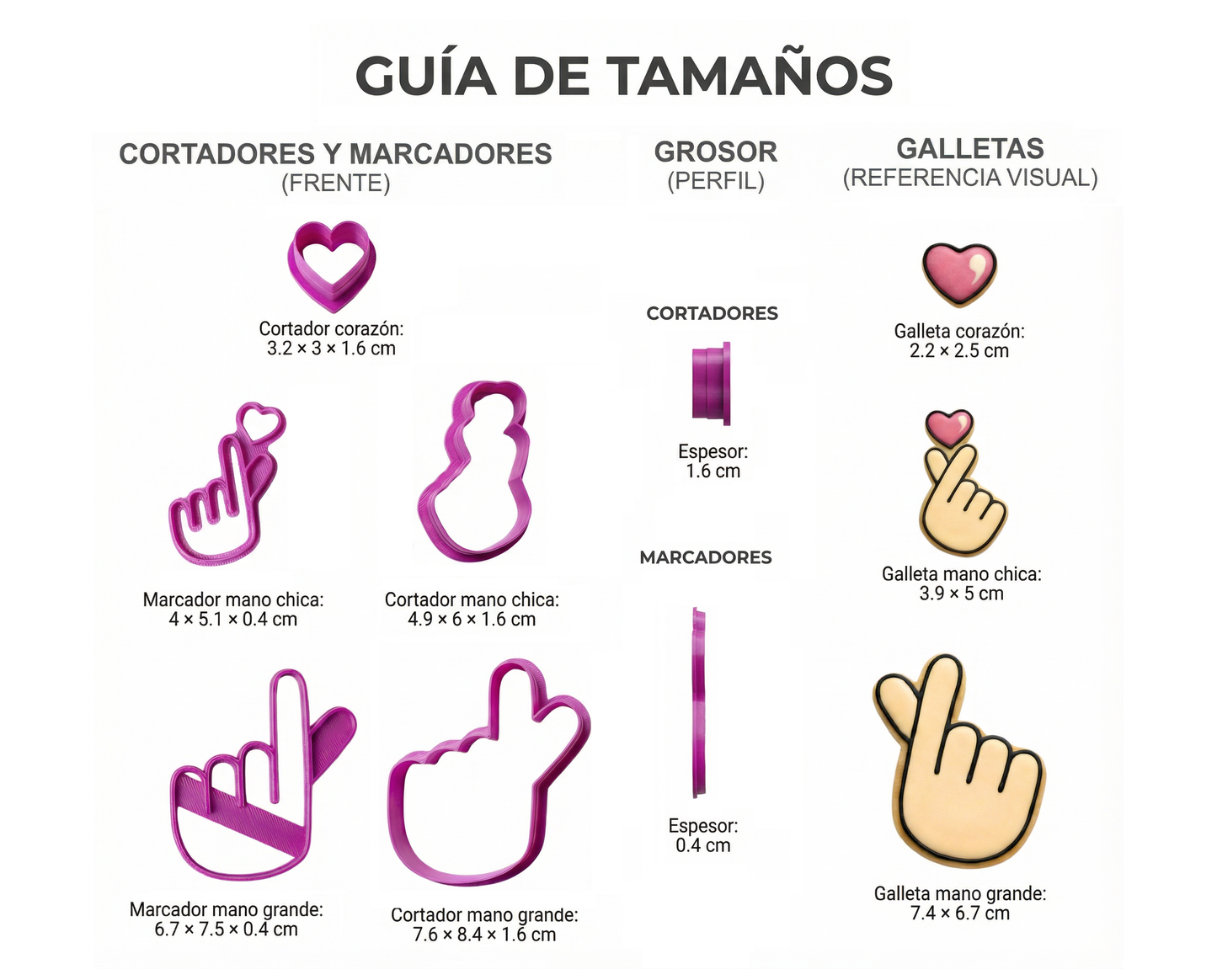 Cortadores de galletas "Corazón Coreano" Finger Heart