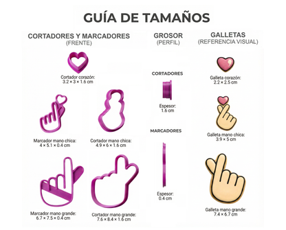 Cortadores de galletas "Corazón Coreano" Finger Heart
