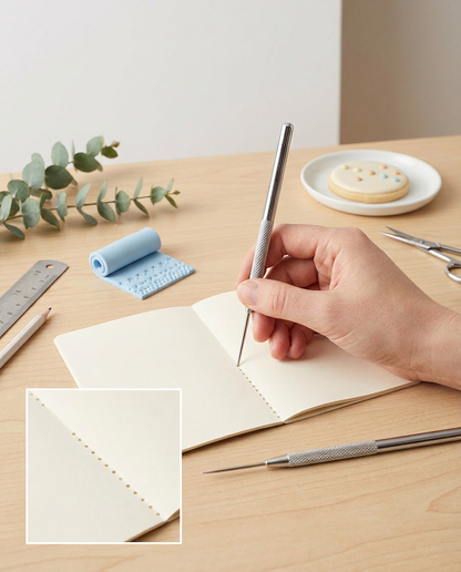 Juego de 2 punzones de metal para decoración de galletas, arcilla o encuadernación 🍪🎨📚