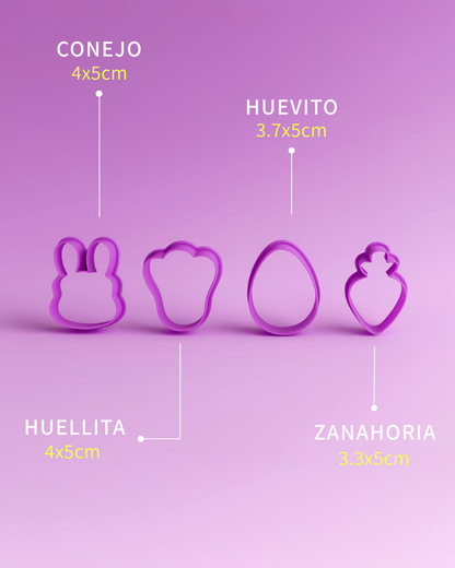 Set de Cortadores de Galletas Mini para Pascua 🐰🥕