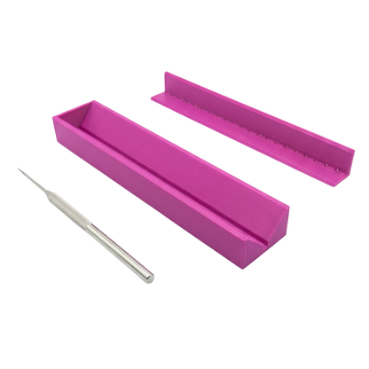 Cuna de perforación para encuadernación con regla y punzón metálico (Magenta) 📏🪡📚