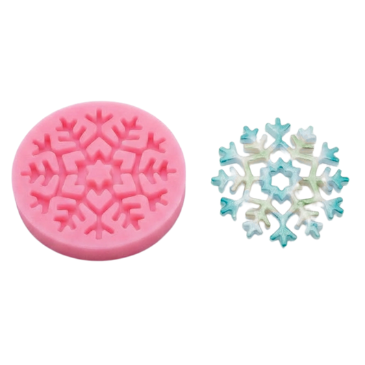 Molde de silicona copo de nieve para fondant y decoración de cupcakes ❄️🧁🎄