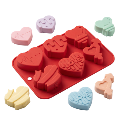 Molde de silicona para repostería, velas y jabones - Corazones San Valentín 🧁❤️🧼