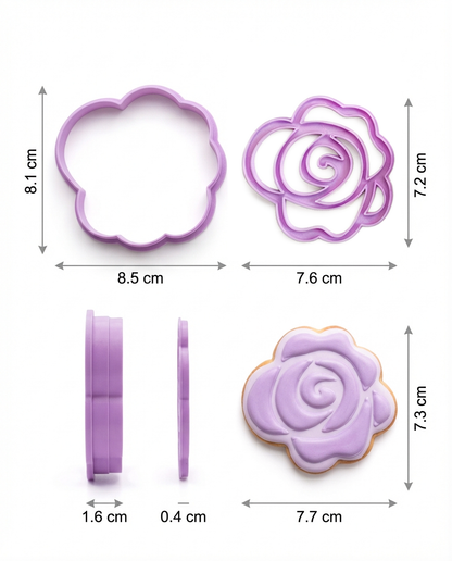 Cortador y marcador para galletas en forma de rosa 🌹🍪🎀