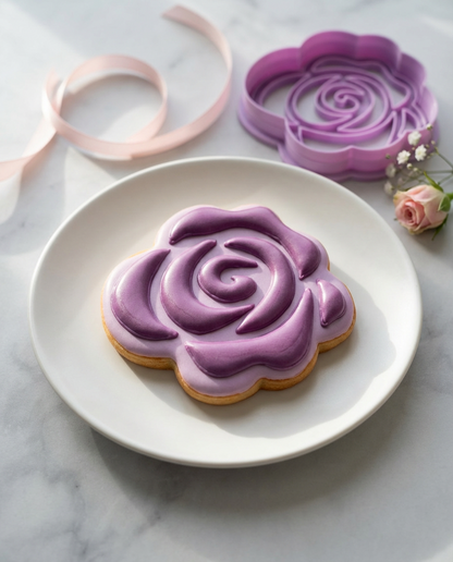 Cortador y marcador para galletas en forma de rosa 🌹🍪🎀