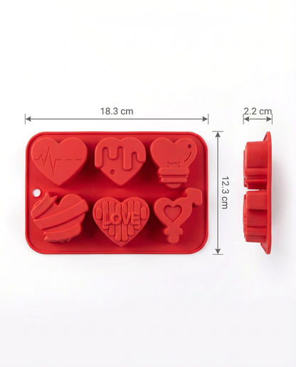 Molde de silicona para repostería, velas y jabones - Corazones San Valentín 🧁❤️🧼