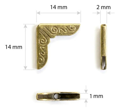 50 Esquineros de Metal Dorado (1mm) para Álbumes y Libros ✨📘
