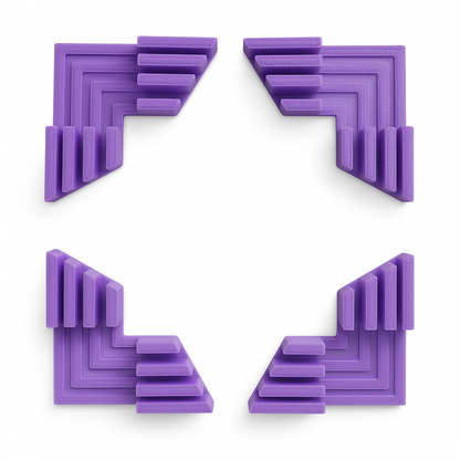 Esquineros Estabilizadores para Cartonaje (Set de 4) – 1.5mm / 2mm / 3mm 📦📐✨ MORADO🟣