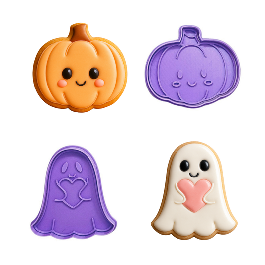 Set de Cortadores Halloween Kawaii – Fantasma & Calabaza 🎃👻🍪