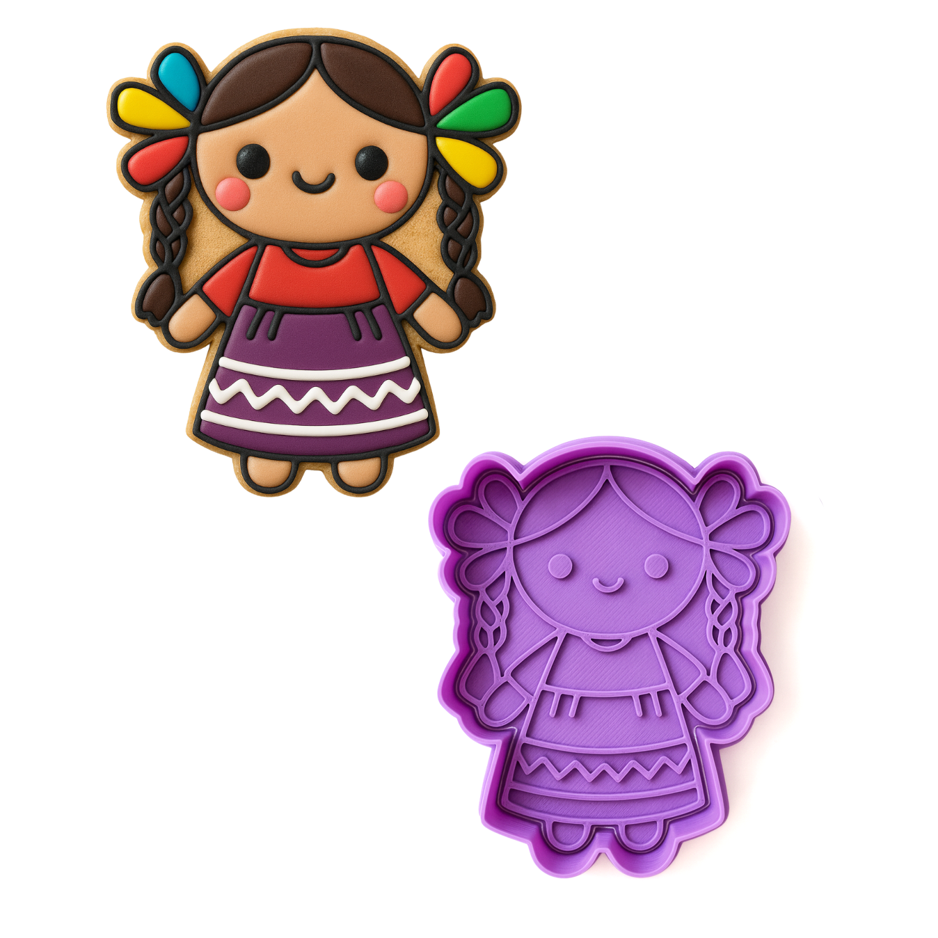 Cortador y Marcador Muñeca Lele Vestido Tradicional 🎀🍪 15 de Septiembre! 🎉
