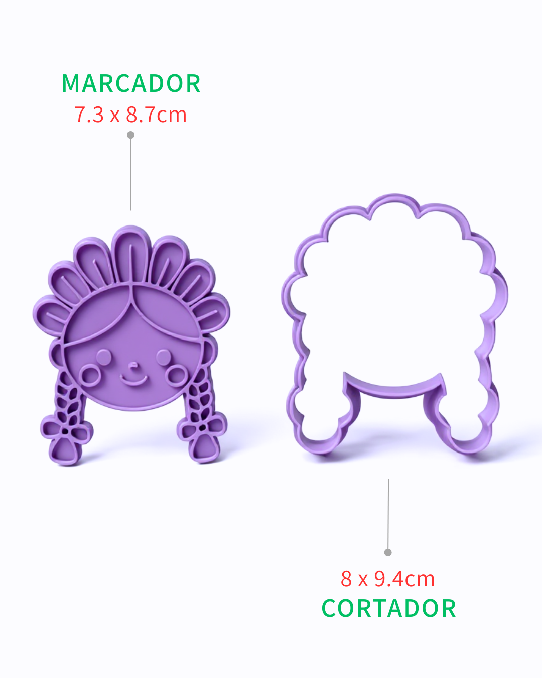 Set de Cortadores y Marcadores Muñeca Lele – Cortadores para Galletas Artesanales – Diseño Tradicional Mexicano