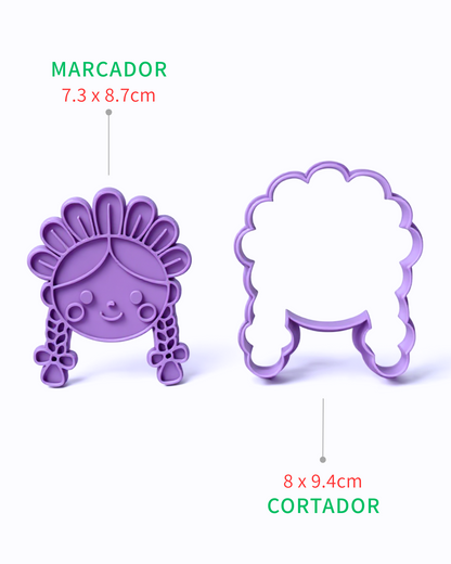 Set de Cortadores y Marcadores Muñeca Lele – Cortadores para Galletas Artesanales – Diseño Tradicional Mexicano