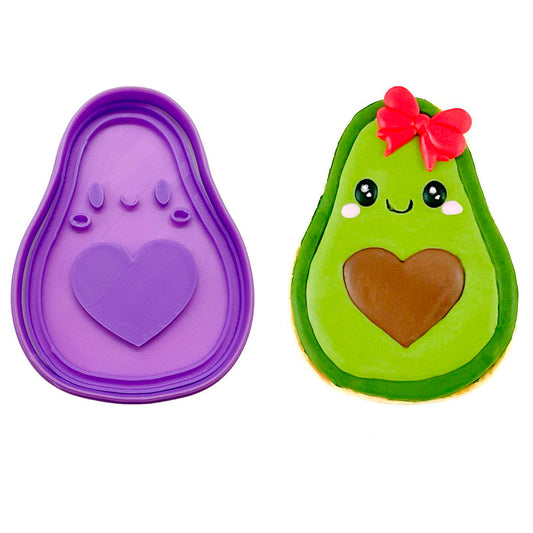 Cortador de galletas "Aguacate Corazón" con plantilla