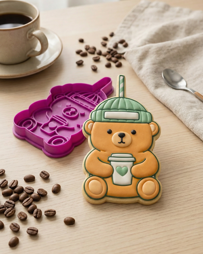 Cortador + Marcador Oso con Vaso para Galletas de San Valentín 🍪💖☕