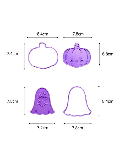 Set de Cortadores Halloween Kawaii – Fantasma & Calabaza 🎃👻🍪