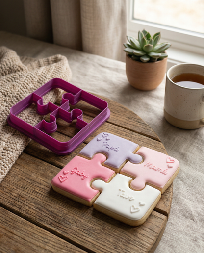 Cortador de Galletas Rompecabezas Cuadrado – Ideal para Mensajes y Nombres 💕🍪🧩