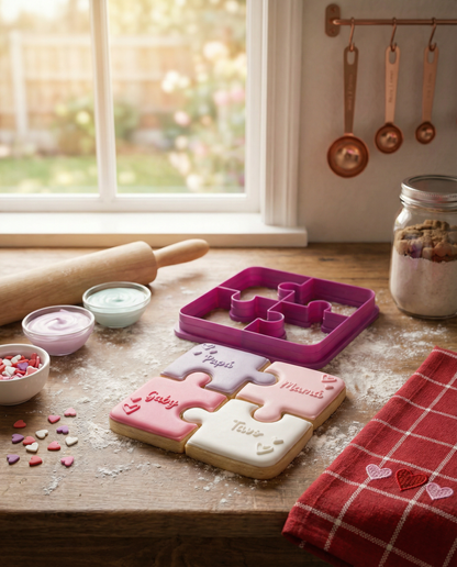 Cortador de Galletas Rompecabezas Cuadrado – Ideal para Mensajes y Nombres 💕🍪🧩