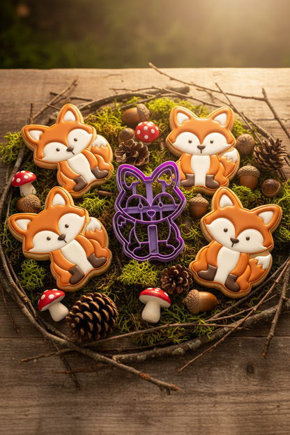 Cortador Galletas Zorrito Con Plantilla 12cm Zorro