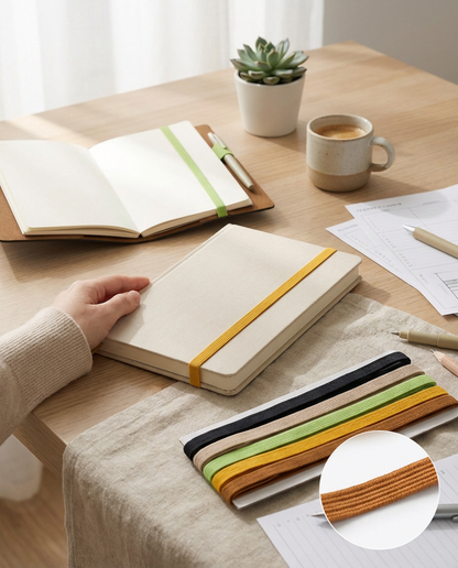 Set Elástico Plano 6 mm para Libretas, Agenda y Costura "Mix Bosque" 🌳🎨📦✨