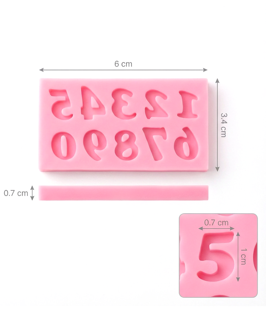 Molde de silicona para números pequeño para repostería 🎂🔢🍫