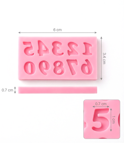 Molde de silicona para números pequeño para repostería 🎂🔢🍫