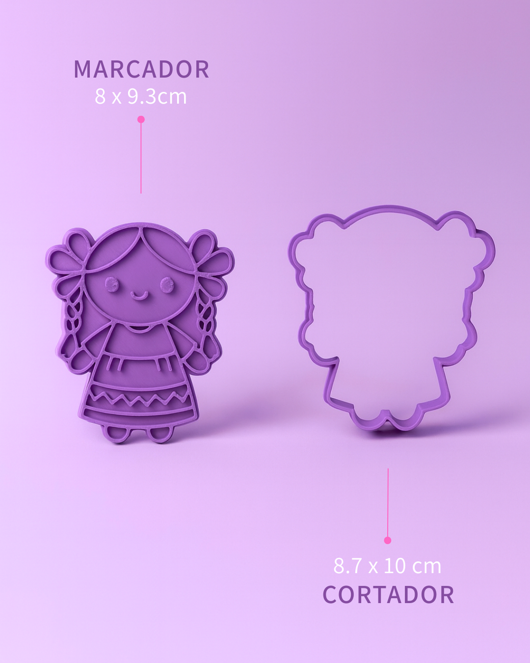 Cortador y Marcador Muñeca Lele Vestido Tradicional 🎀🍪 15 de Septiembre! 🎉