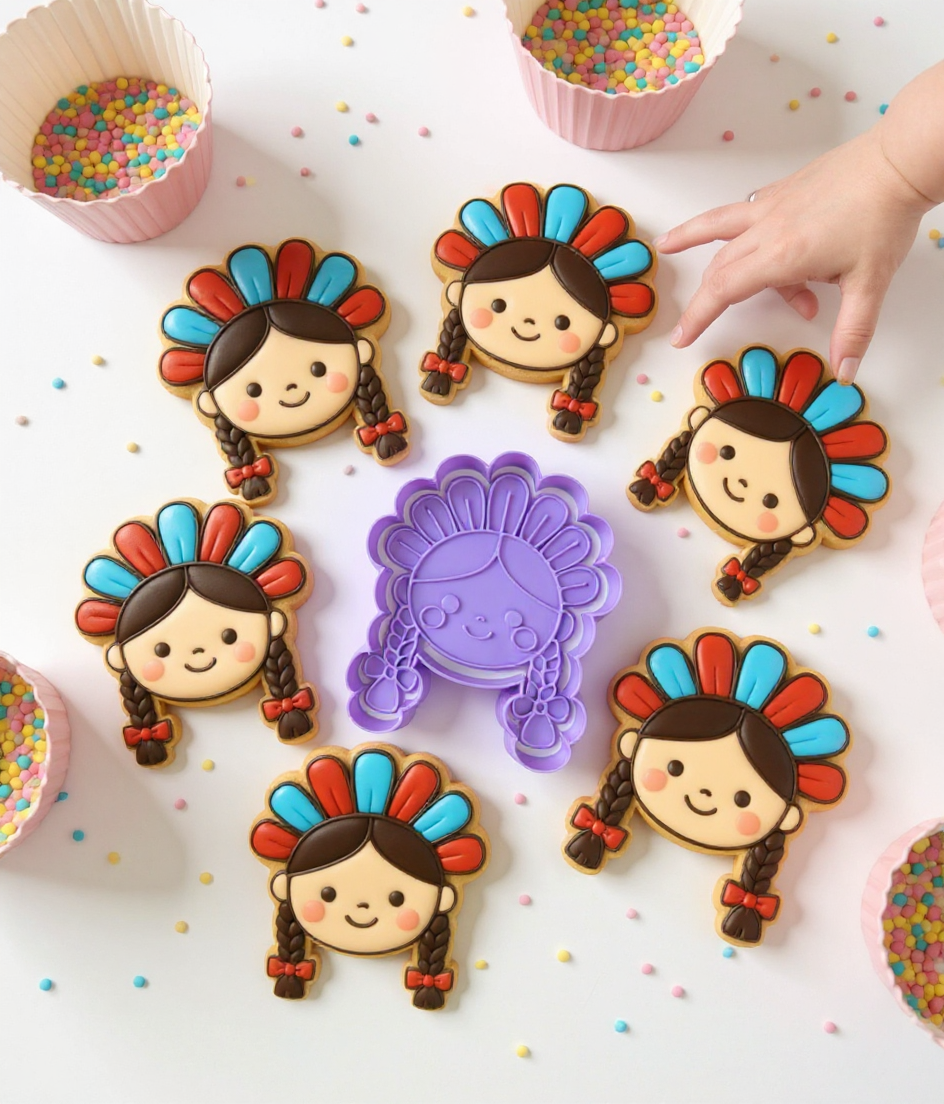Set de Cortadores y Marcadores Muñeca Lele – Cortadores para Galletas Artesanales – Diseño Tradicional Mexicano