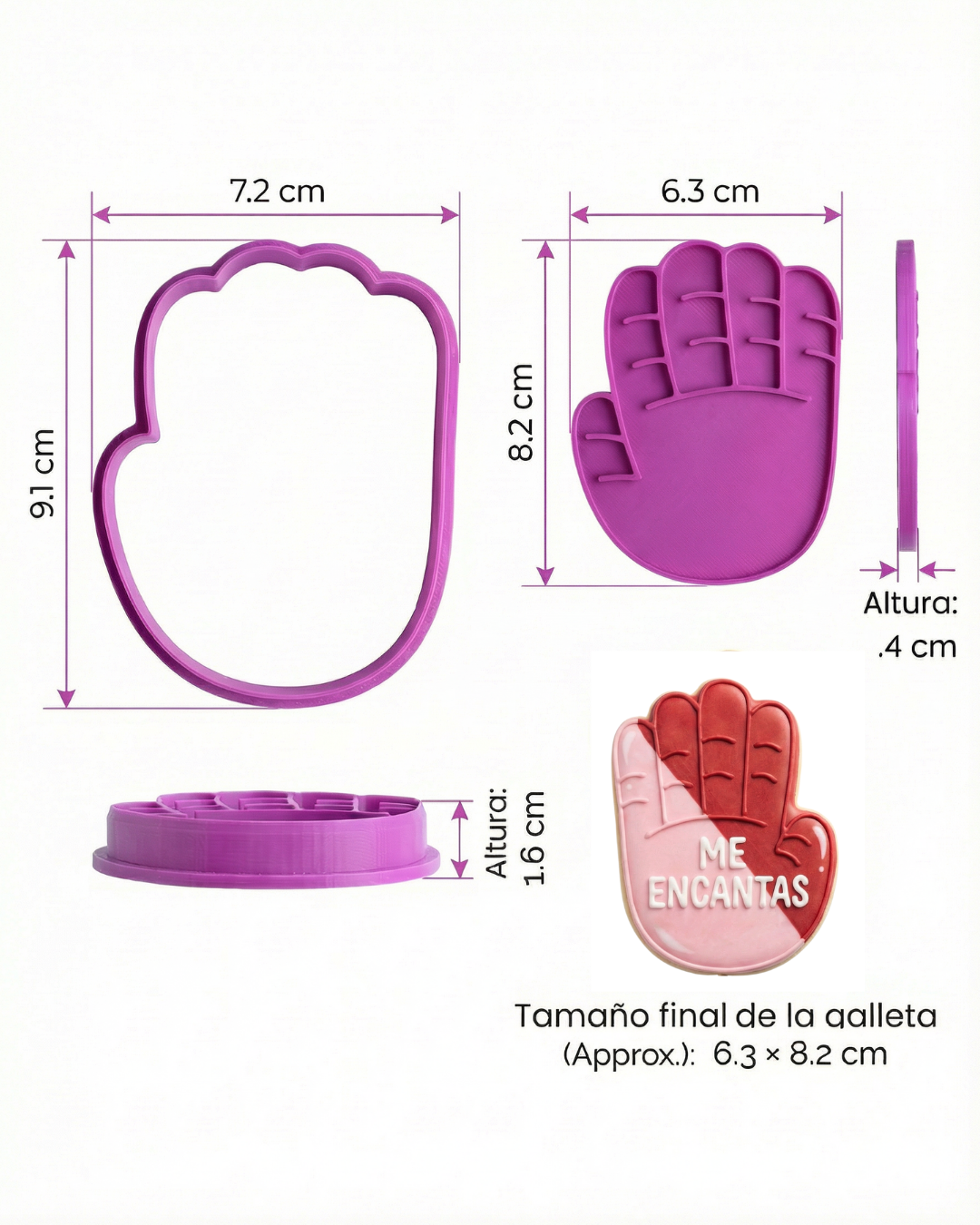 Cortador y Marcador de Galleta Manita – Ideal para San Valentín Suerte 💕🍪✨