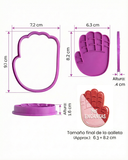 Cortador y Marcador de Galleta Manita – Ideal para San Valentín Suerte 💕🍪✨